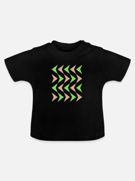 Zickzack-Kontrast Muster - Baby Bio-T-Shirt mit Rundhals - Schwarz