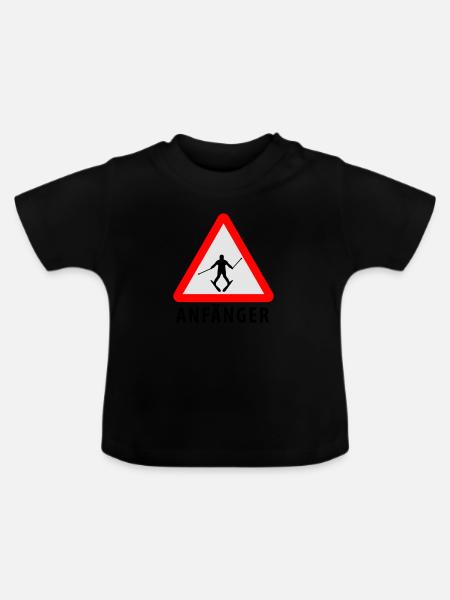 Ski Anfänger - Baby Bio-T-Shirt mit Rundhals - Schwarz