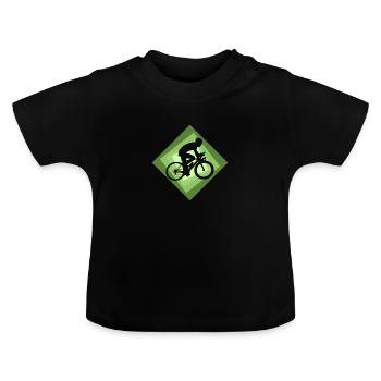Biker Cycling Route - Baby Organic T-Shirt with Round Neck - black - Front