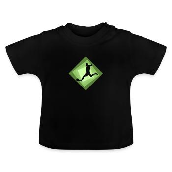 Kicken Fussball - Baby Bio-T-Shirt mit Rundhals - Schwarz - Vorne