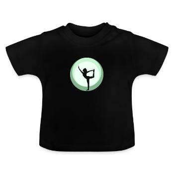 Power Meditation Yoga - Baby Organic T-Shirt with Round Neck - black - Front