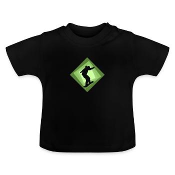 Snowboarden Wintersport - Baby biologisch T-shirt met ronde hals - zwart - Voor