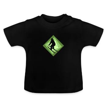 Freeride Schifahrer - Baby Bio-T-Shirt mit Rundhals - Schwarz - Vorne