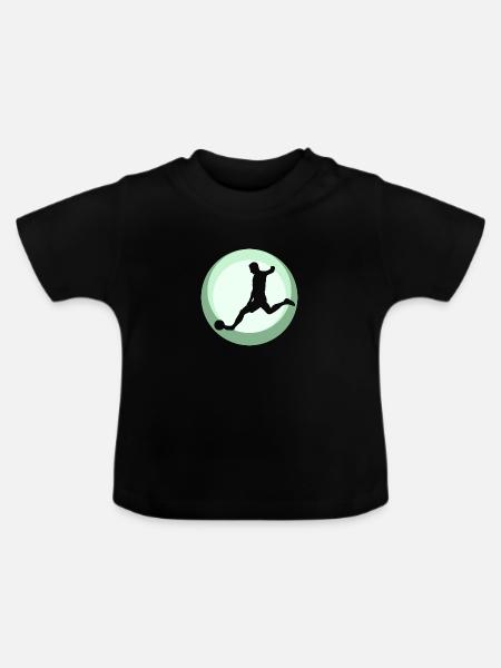 Fußball Kicken - Baby Bio-T-Shirt mit Rundhals - Schwarz