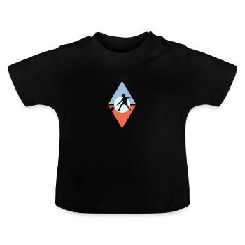 Chute des joueurs de badminton - T-shirt bio col rond Bébé - noir - Devant