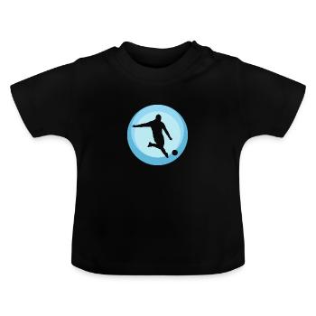 Fußball Verteidiger Tormann - Baby Bio-T-Shirt mit Rundhals - Schwarz - Vorne