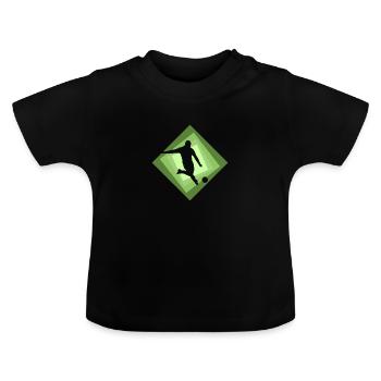 Verteidiger Kicken - Baby Bio-T-Shirt mit Rundhals - Schwarz - Vorne