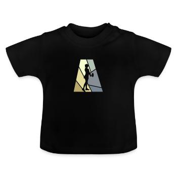 Joueur de revers en coup droit - T-shirt bio col rond Bébé - noir - Devant