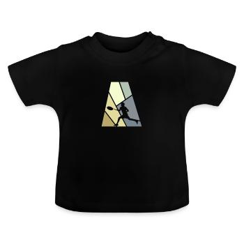 Coup droit revers coup de tennis coup droit revers - T-shirt bio col rond Bébé - noir - Devant