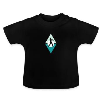 Baseball Catcher Baseballspieler - Baby Bio-T-Shirt mit Rundhals - Schwarz - Vorne
