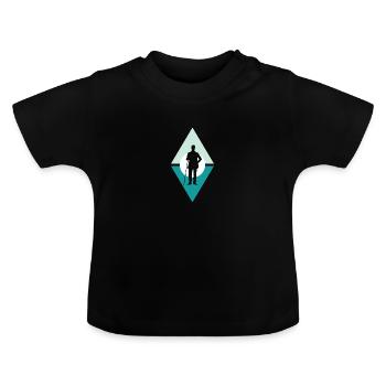 Boule de billard Joueur de billard Billard - T-shirt bio col rond Bébé - noir - Devant