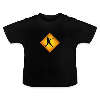 Softball Softballspieler Softball - Baby Bio-T-Shirt mit Rundhals - Schwarz - Vorne