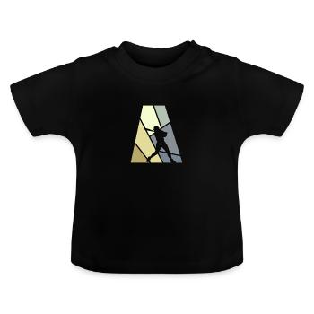 Softball Softball Softballspieler - Baby Bio-T-Shirt mit Rundhals - Schwarz - Vorne