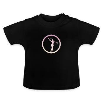 Bâton de danse Twirling bâton tournant - T-shirt bio col rond Bébé - noir - Devant