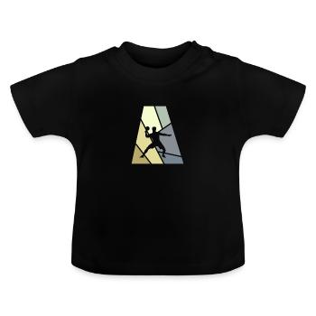 Tischtennis Tischtennisschläger - Baby Bio-T-Shirt mit Rundhals - Schwarz - Vorne