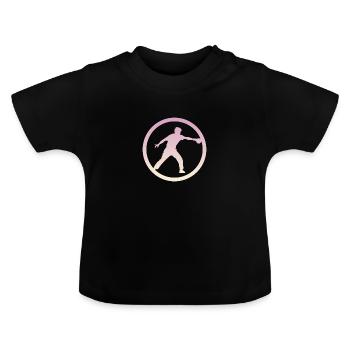 Tischtennisschläger Tischtennisspieler - Baby Bio-T-Shirt mit Rundhals - Schwarz - Vorne