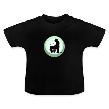 Bienen Imker Wabe - Baby Bio-T-Shirt mit Rundhals - Schwarz - Vorne