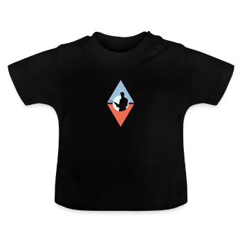 Boule de billard Joueur de billard Billard - T-shirt bio col rond Bébé - noir - Devant