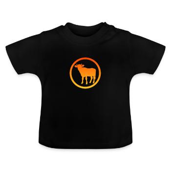 Kühe Kuh Rind - Baby Bio-T-Shirt mit Rundhals - Schwarz - Vorne