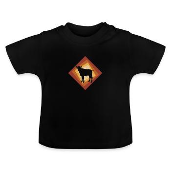 Cornes de boeuf de vache - T-shirt bio col rond Bébé - noir - Devant