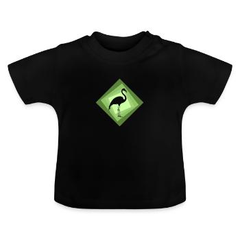 Flamingos Flamingo Wasservogel - Baby Bio-T-Shirt mit Rundhals - Schwarz - Vorne