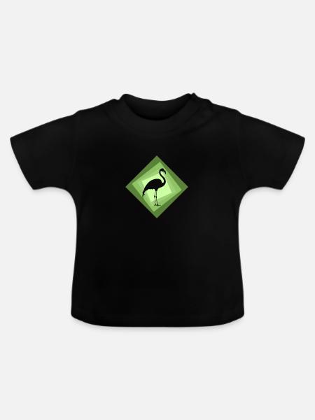 Flamingos Flamingo Wasservogel - Baby Bio-T-Shirt mit Rundhals - Schwarz