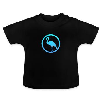 Wasservogel Flamingo Exotisch - Baby Bio-T-Shirt mit Rundhals - Schwarz - Vorne