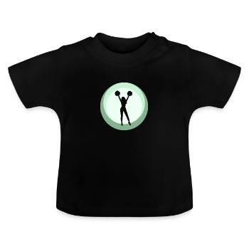 Pom-pom girl pompon - T-shirt bio col rond Bébé - noir - Devant