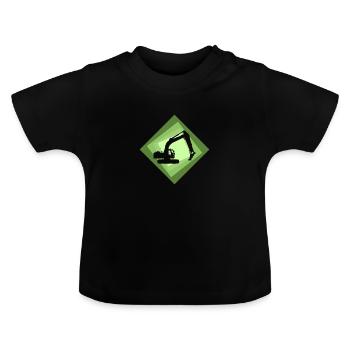 Construction d’une maison de conducteur d’excavatrice - T-shirt bio col rond Bébé - noir - Devant