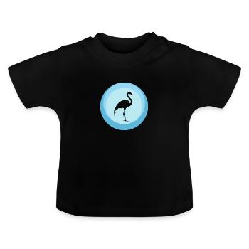 Flamenco Flamenco Flamingo - Baby Bio-T-Shirt mit Rundhals - Schwarz - Vorne
