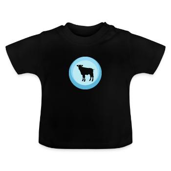 Kuh Stier Stier - Baby Bio-T-Shirt mit Rundhals - Schwarz - Vorne