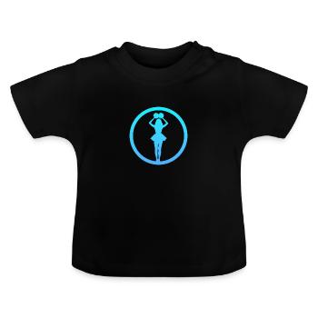 Pompon Girlie Fille - T-shirt bio col rond Bébé - noir - Devant