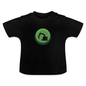 Baustelle Baustelle Bauarbeiter - Baby Bio-T-Shirt mit Rundhals - Schwarz - Vorne