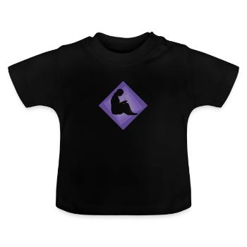 Crochet Sewing Needle - Baby Organic T-Shirt with Round Neck - black - Front