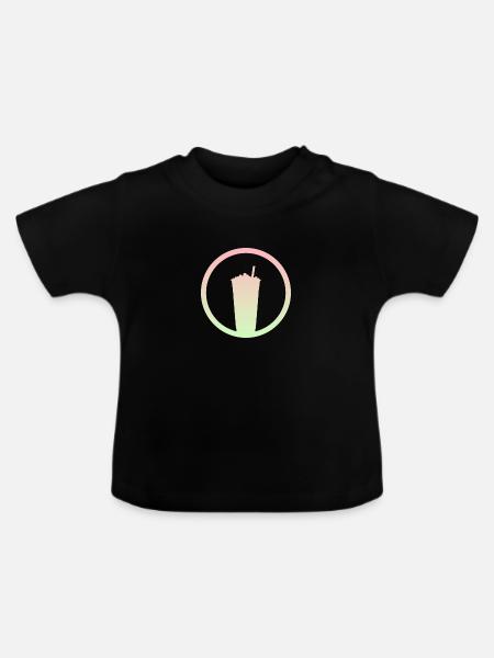 Bubble Bubble Tea Tee - Baby Bio-T-Shirt mit Rundhals - Schwarz