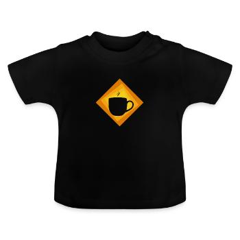 Kaffee Kaffeebohne Becher - Baby Bio-T-Shirt mit Rundhals - Schwarz - Vorne