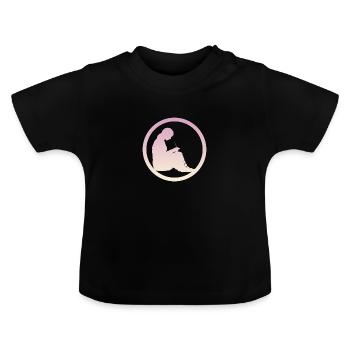 Häkeln Häklerin Wolle - Baby Bio-T-Shirt mit Rundhals - Schwarz - Vorne