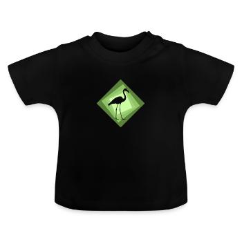 Flamingo Exotisch Wasservogel - Baby Bio-T-Shirt mit Rundhals - Schwarz - Vorne