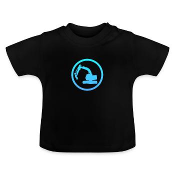 Baggerfahrer Baustelle Baustelle - Baby Bio-T-Shirt mit Rundhals - Schwarz - Vorne