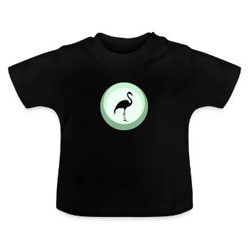 Flamenco Flamingos Wasservogel - Baby Bio-T-Shirt mit Rundhals - Schwarz - Vorne