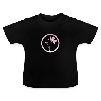 Botanisch Flora Pflanzen - Baby Bio-T-Shirt mit Rundhals - Schwarz - Vorne