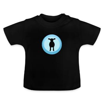 Kuh Bauer Bauer - Baby Bio-T-Shirt mit Rundhals - Schwarz - Vorne