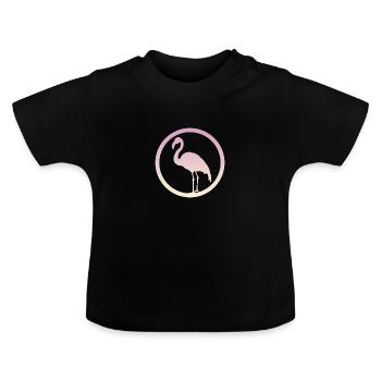 Wasservogel Flamingo Flamingos - Baby Bio-T-Shirt mit Rundhals - Schwarz - Vorne