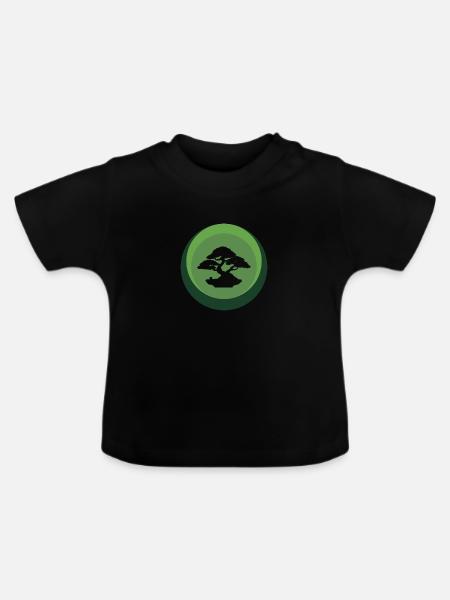 Arbres, Arbre, Arbre - T-shirt bio col rond Bébé - noir