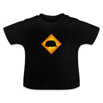 RV Camping Caravane Mobile - T-shirt bio col rond Bébé - noir - Devant