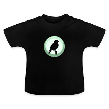 Sittich Vogel Abbildung Vögel beobachten - Baby Bio-T-Shirt mit Rundhals - Schwarz - Vorne