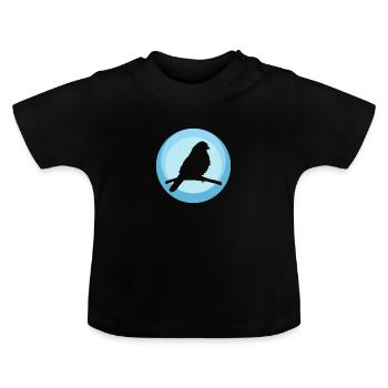 Perruche Oiseau Illustration Perruche - T-shirt bio col rond Bébé - noir - Devant