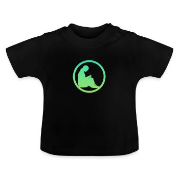 Häkeln Wolle Nähen - Baby Bio-T-Shirt mit Rundhals - Schwarz - Vorne