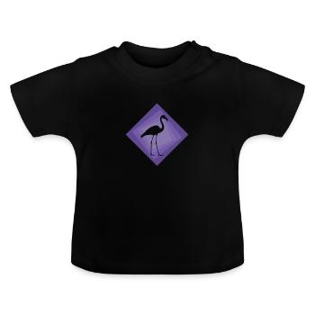 Flamingo Exotisch Flamenco - Baby Bio-T-Shirt mit Rundhals - Schwarz - Vorne