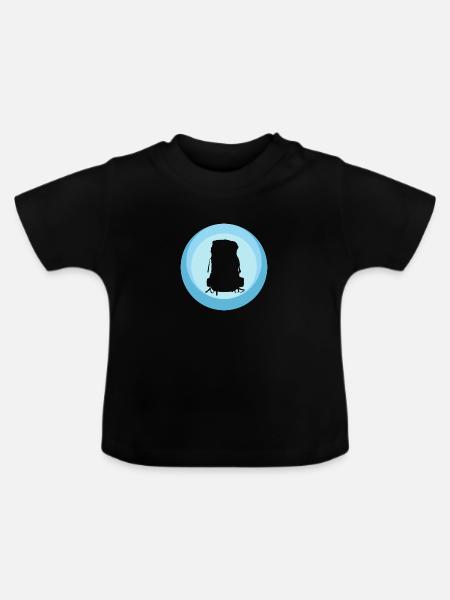 Backpacking Backpacking Wanderer - Baby Bio-T-Shirt mit Rundhals - Schwarz